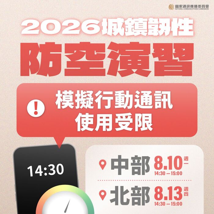 2026城鎮韌性（防空）演習「行動網路降速」演練1