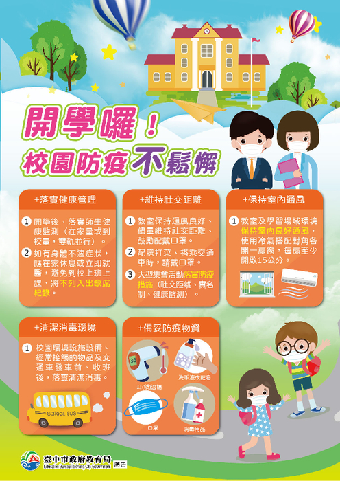 開學囉!校園防疫不鬆懈!