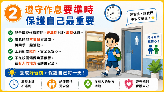 2.遵守作息要準時