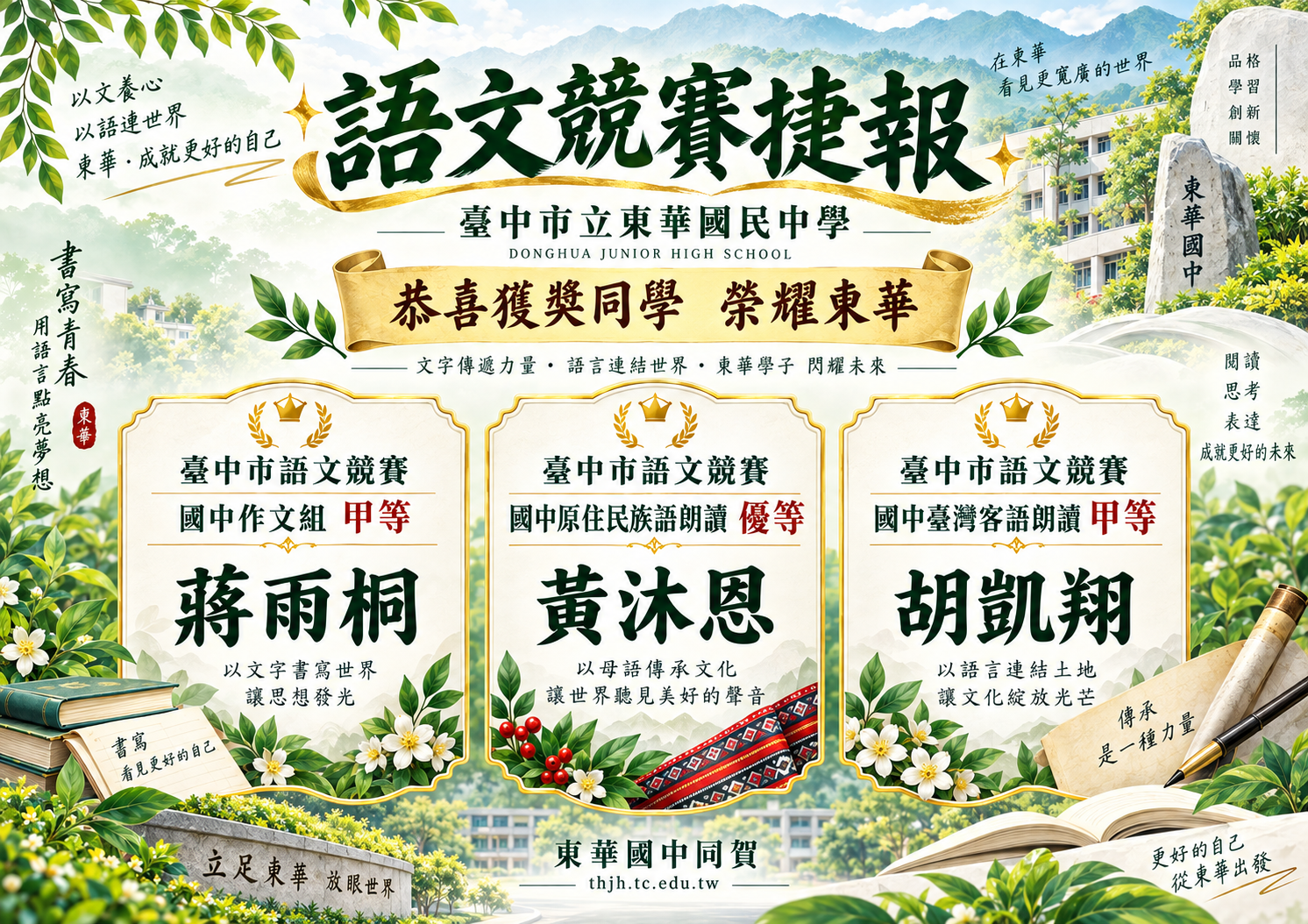 台中市語文競賽捷報